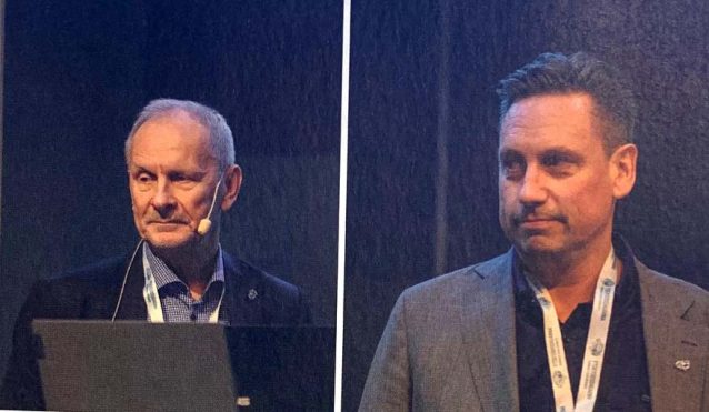Kurt Fredrikson, Seapen Consulting och Peter Tilder, Allblästring på scenen under Ytskyddsdagarna 2020.