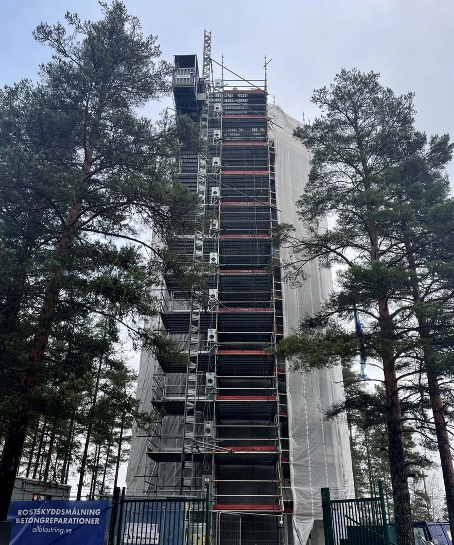 Yttre renovering av vattentorn färdigställt